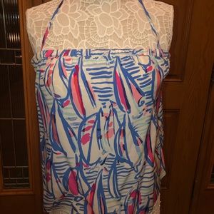 Lilly Pulitzer Lei Lei Silk Halter Top - Large